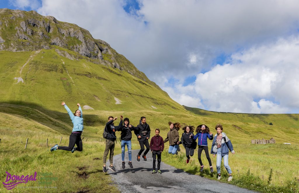 Donegal English Language students hiking The Horseshoe Sligo