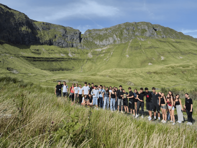 English students exploring Gleniff Horseshoe